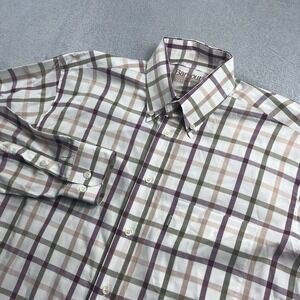 Barbour Shirt Mens Large Tattersall Check Plaid Short Sleeve Button Up